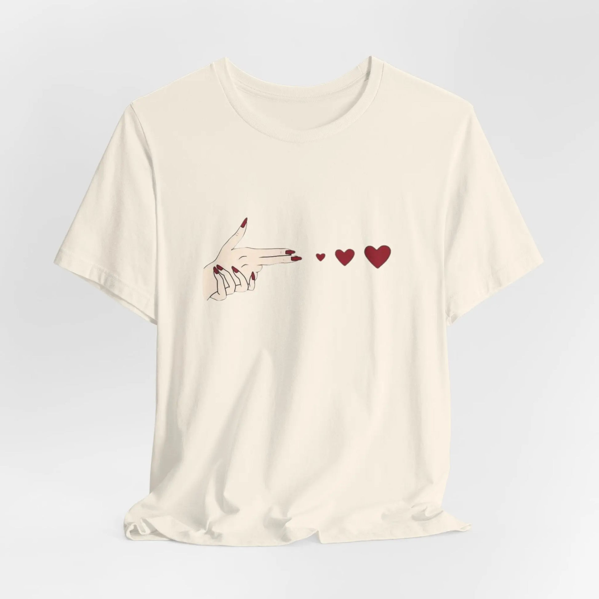 Love Shot T-Shirt | Verspieltes Herz - Motiv im Unisex Design – Hand mit Herz - Emoji - ElmunoT-Shirt