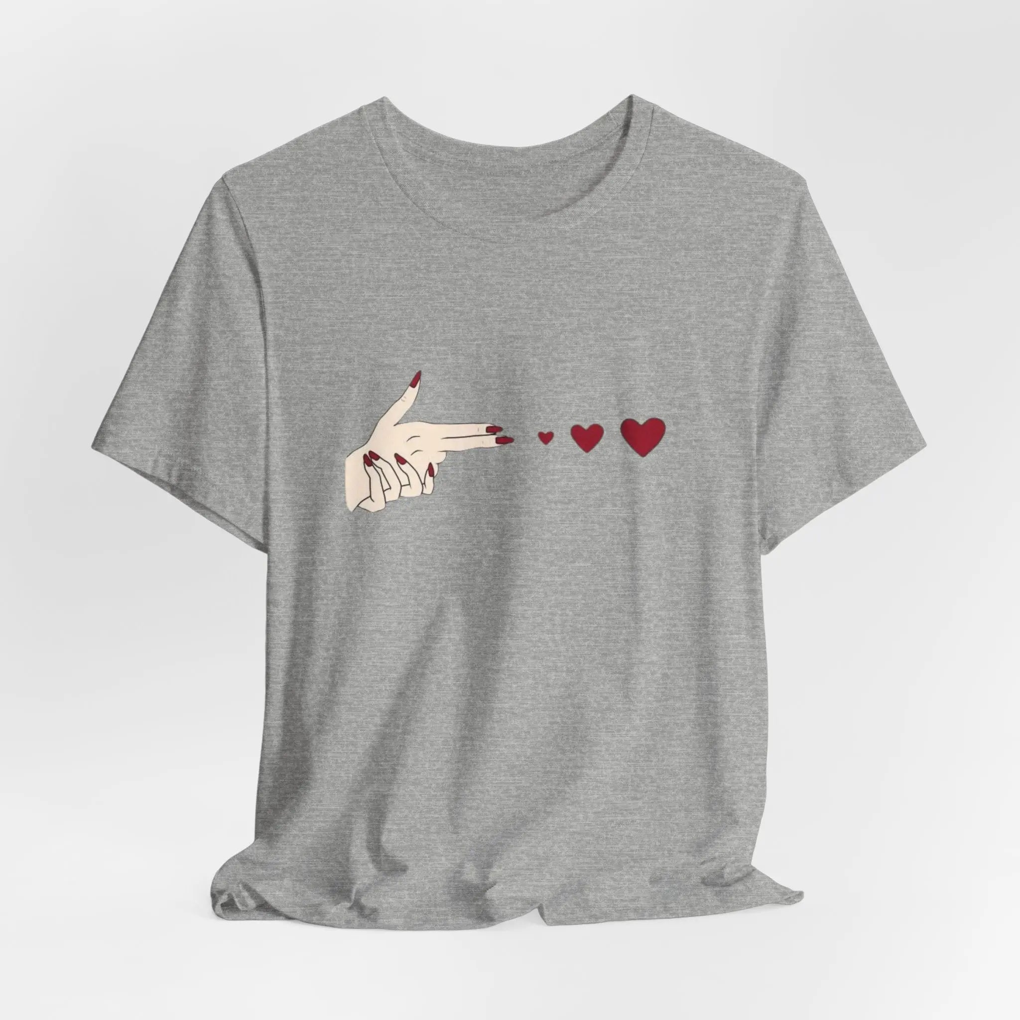 Love Shot T-Shirt | Verspieltes Herz - Motiv im Unisex Design – Hand mit Herz - Emoji - ElmunoT-Shirt