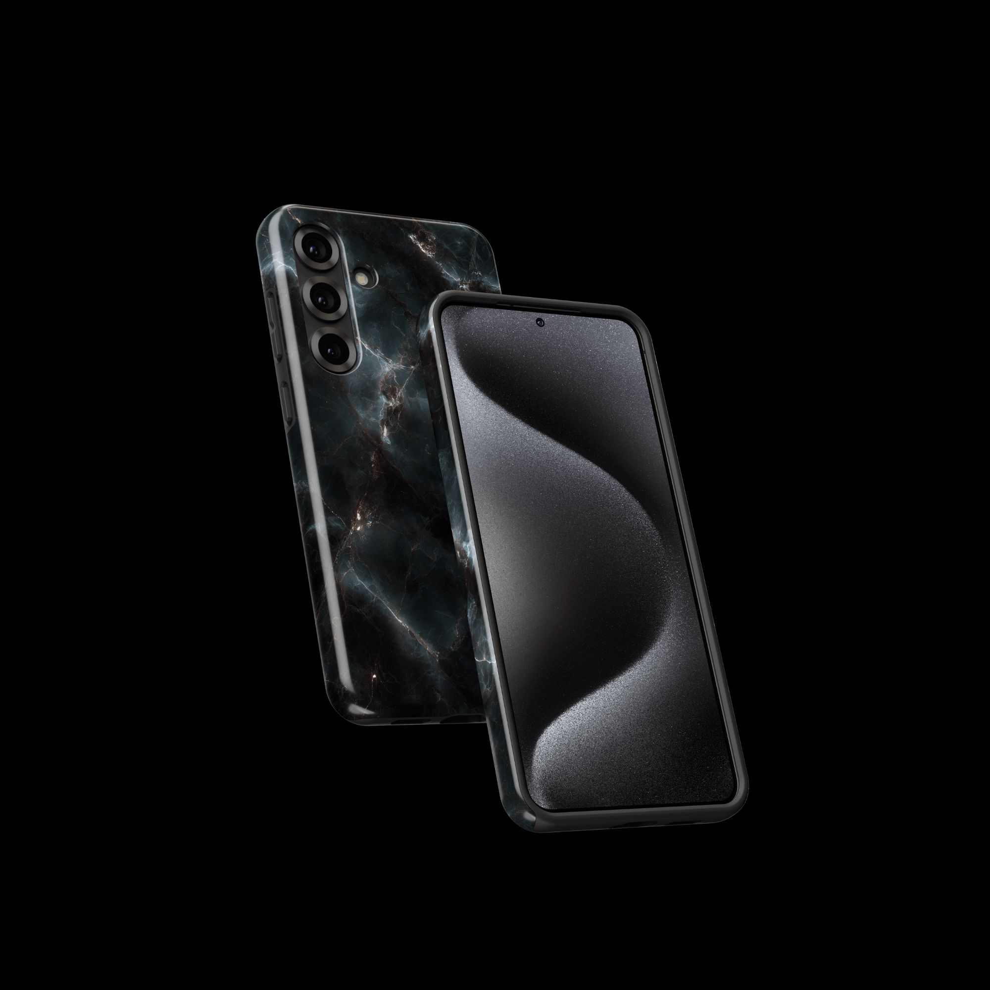 Stoßfeste Handyhülle „Midnight Surge“ – Vorder- und Rückseite