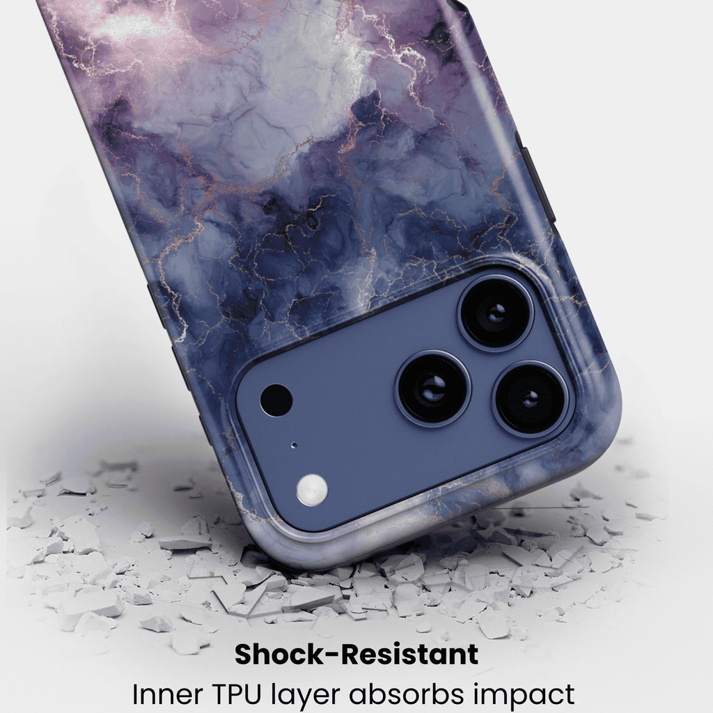 Stoßfeste Marmor-Design Handyhülle Nebula Quartz – Aufprallschutz