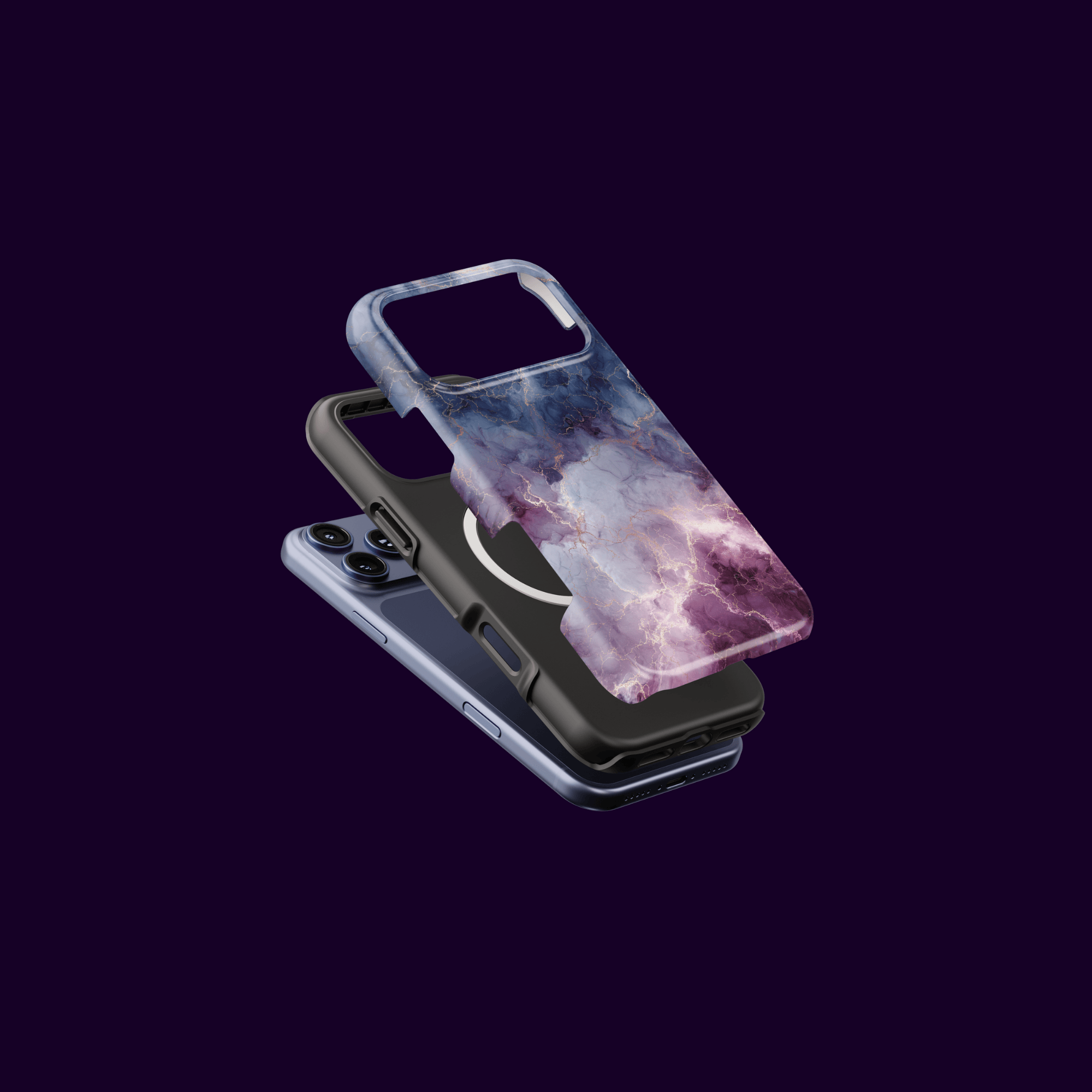 Nebula Quartz Handyhülle – Vorder- und Rückansicht