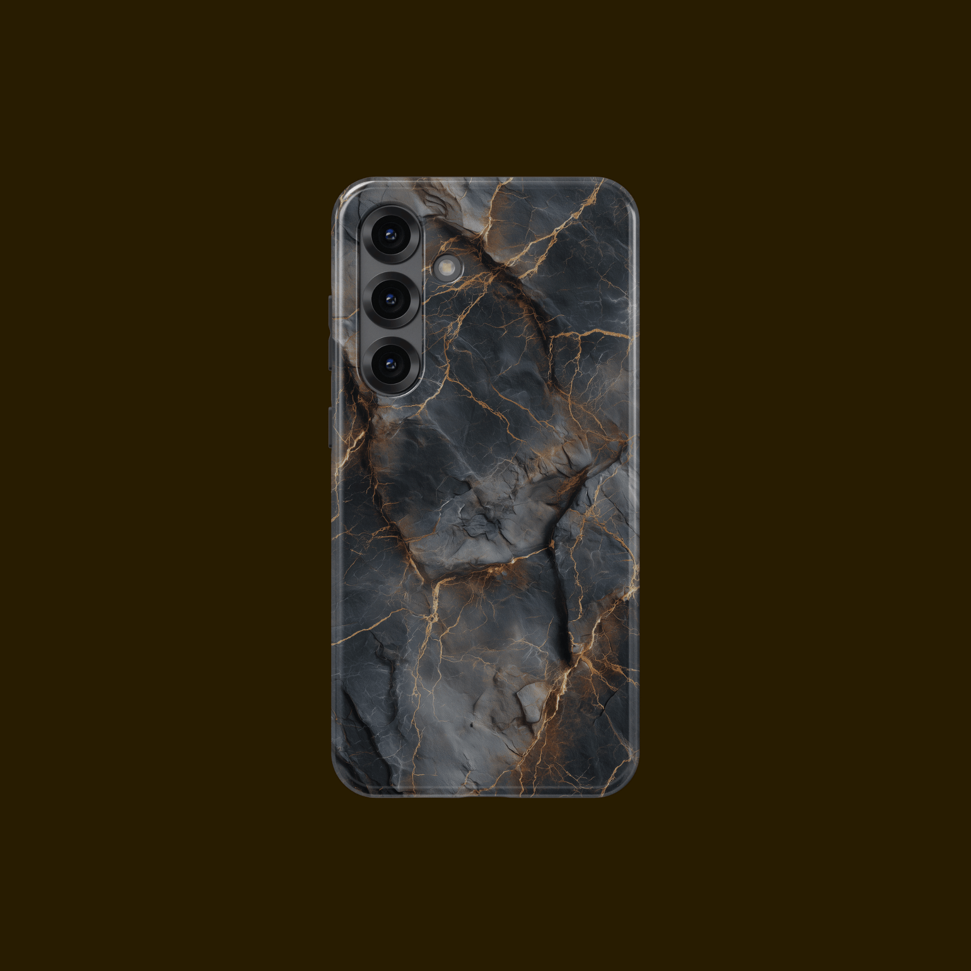 Rückseite der „Obsidian Veins“ Hülle im eleganten Marmor-Look