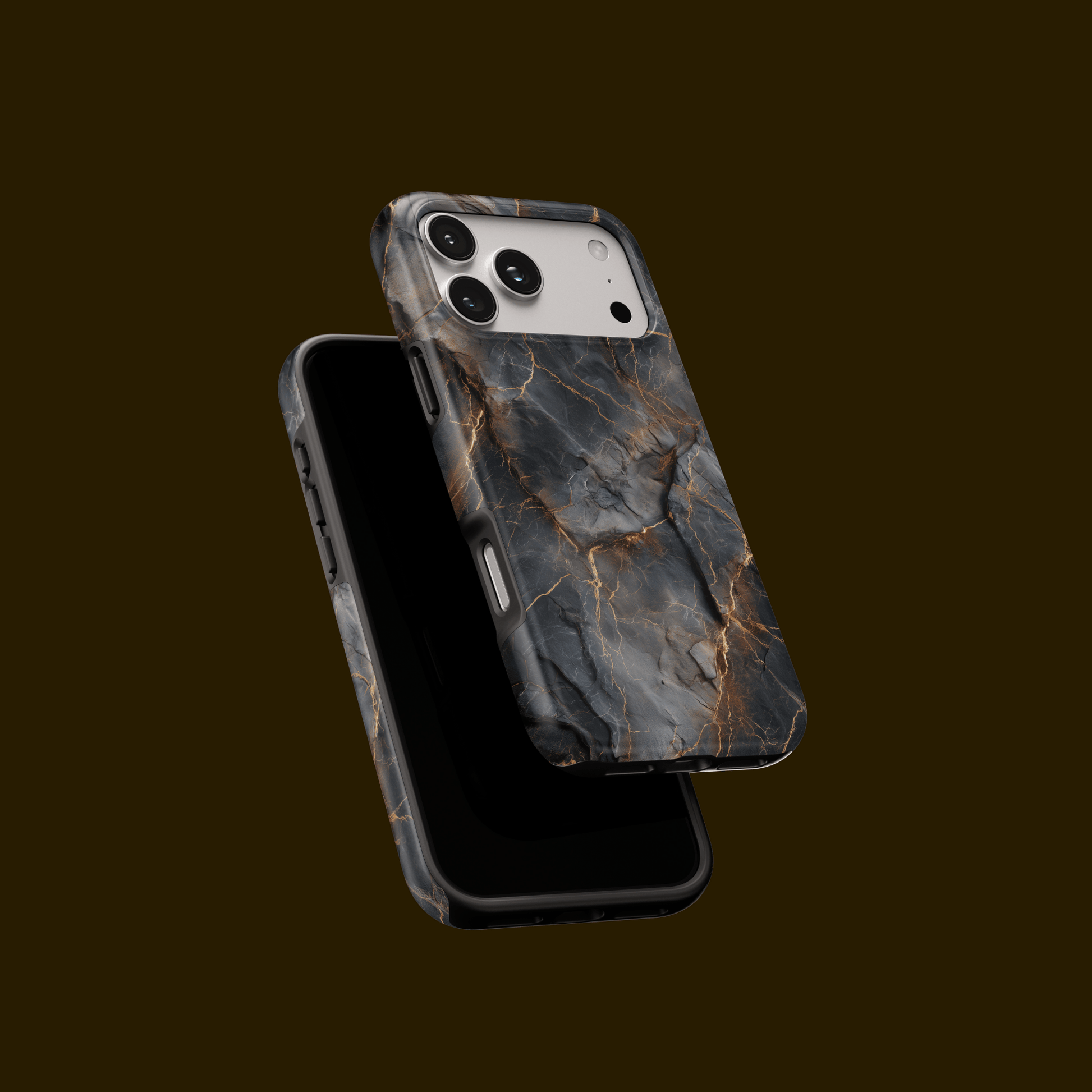 „Obsidian Veins“ Handyhülle – Ansicht für iPhone mit Schutzkanten