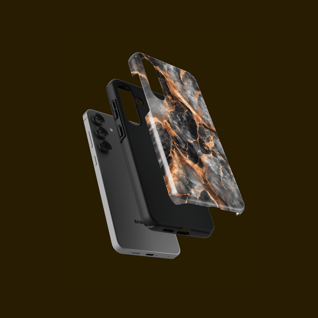 Samsung Handy mit Obsidian Flame Marmorhülle