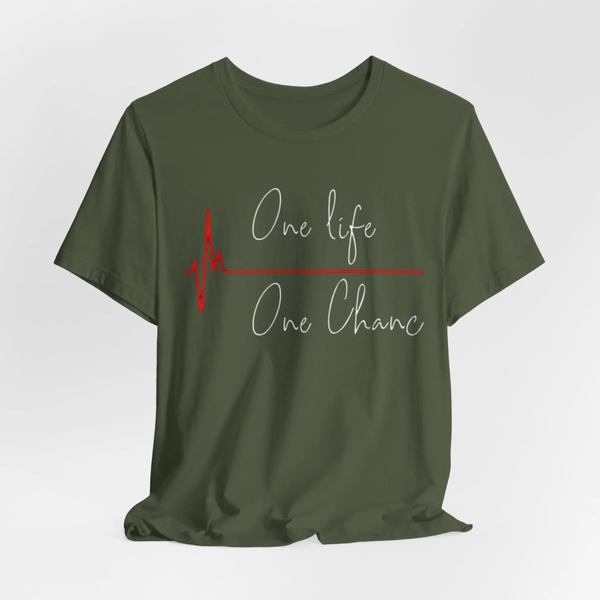 One Life – One Chance T-Shirt | Motivations - Shirt mit Herzschlag - Design | Unisex - ElmunoT-Shirt