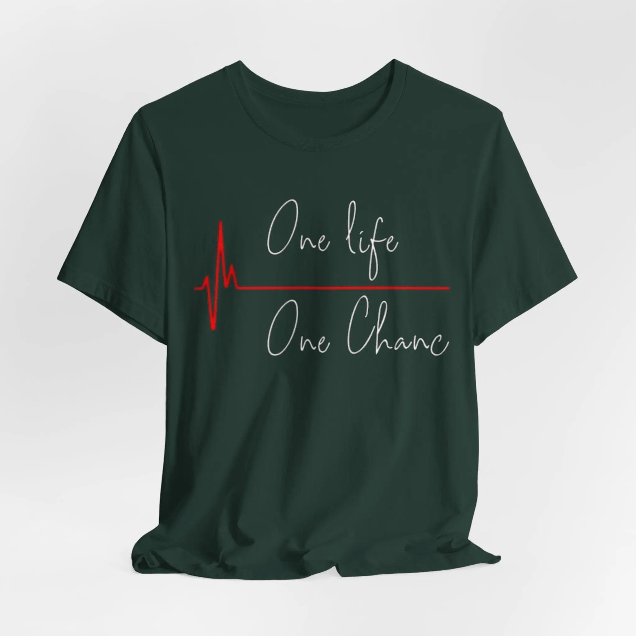 One Life – One Chance T-Shirt | Motivations - Shirt mit Herzschlag - Design | Unisex - ElmunoT-Shirt
