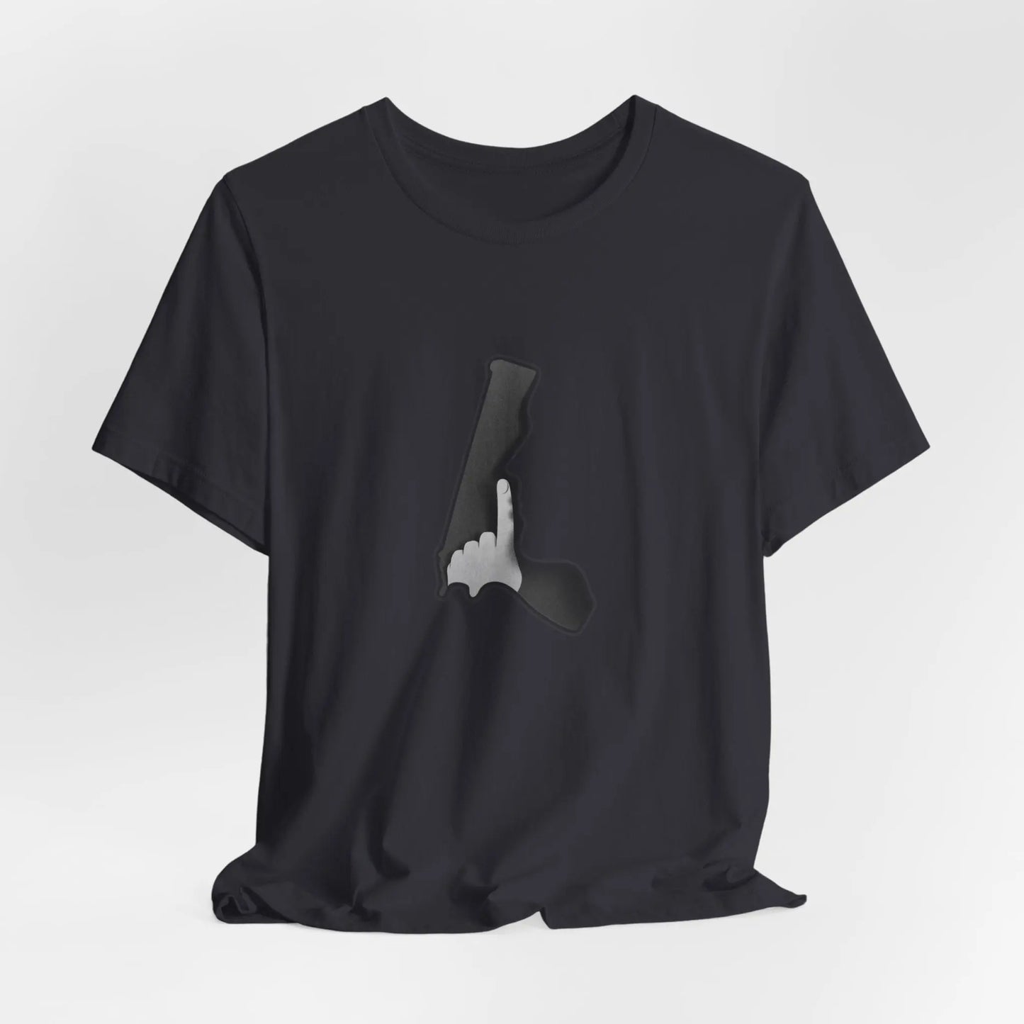 Schlicht & Stark – Schwarzes Statement T-Shirt mit Handzeichen Design - ElmunoT-Shirt