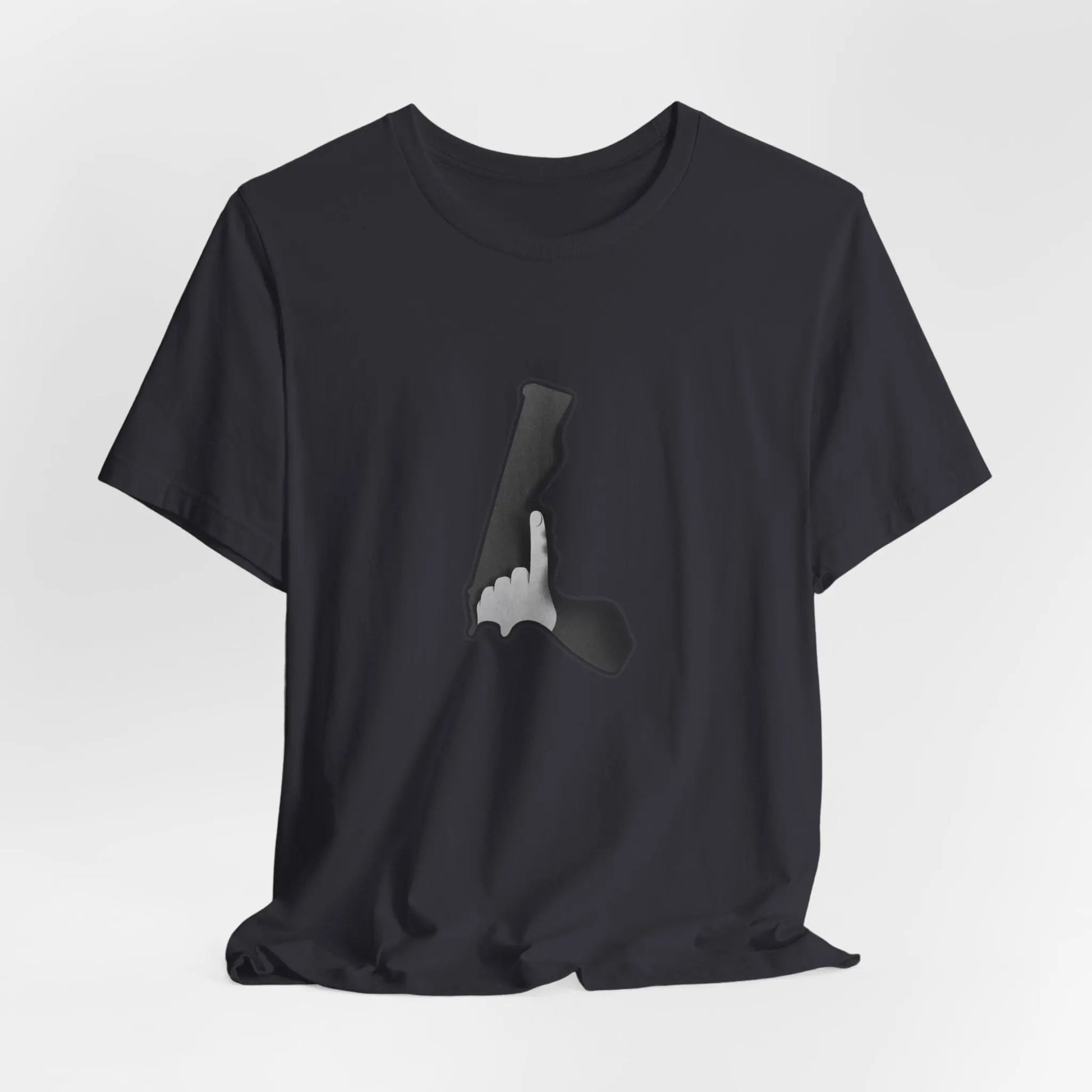 Schlicht & Stark – Schwarzes Statement T-Shirt mit Handzeichen Design - ElmunoT-Shirt