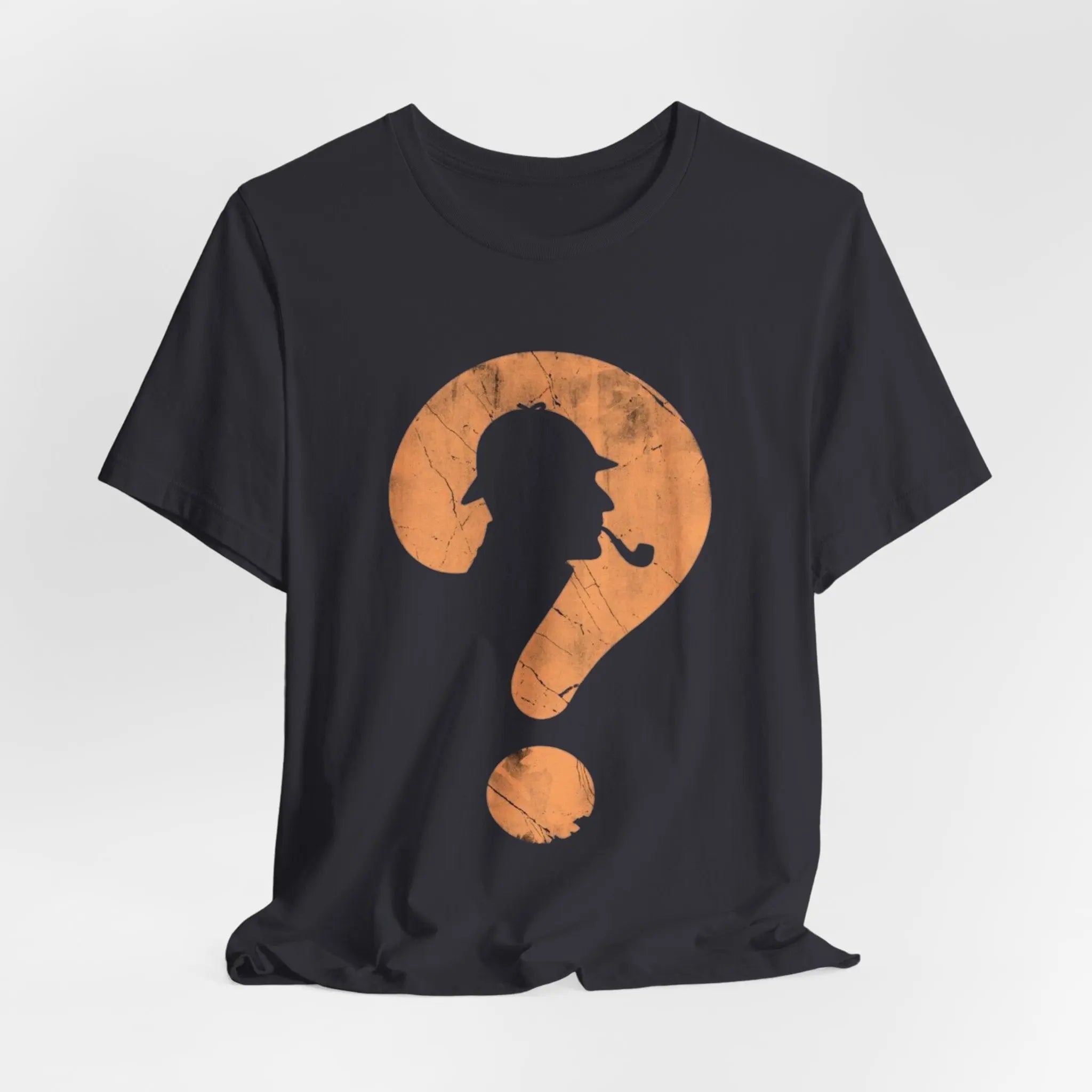 Sherlock - Style T-Shirt – Fragezeichen mit Detektiv - Silhouette | Unisex Retro Shirt - ElmunoT-Shirt