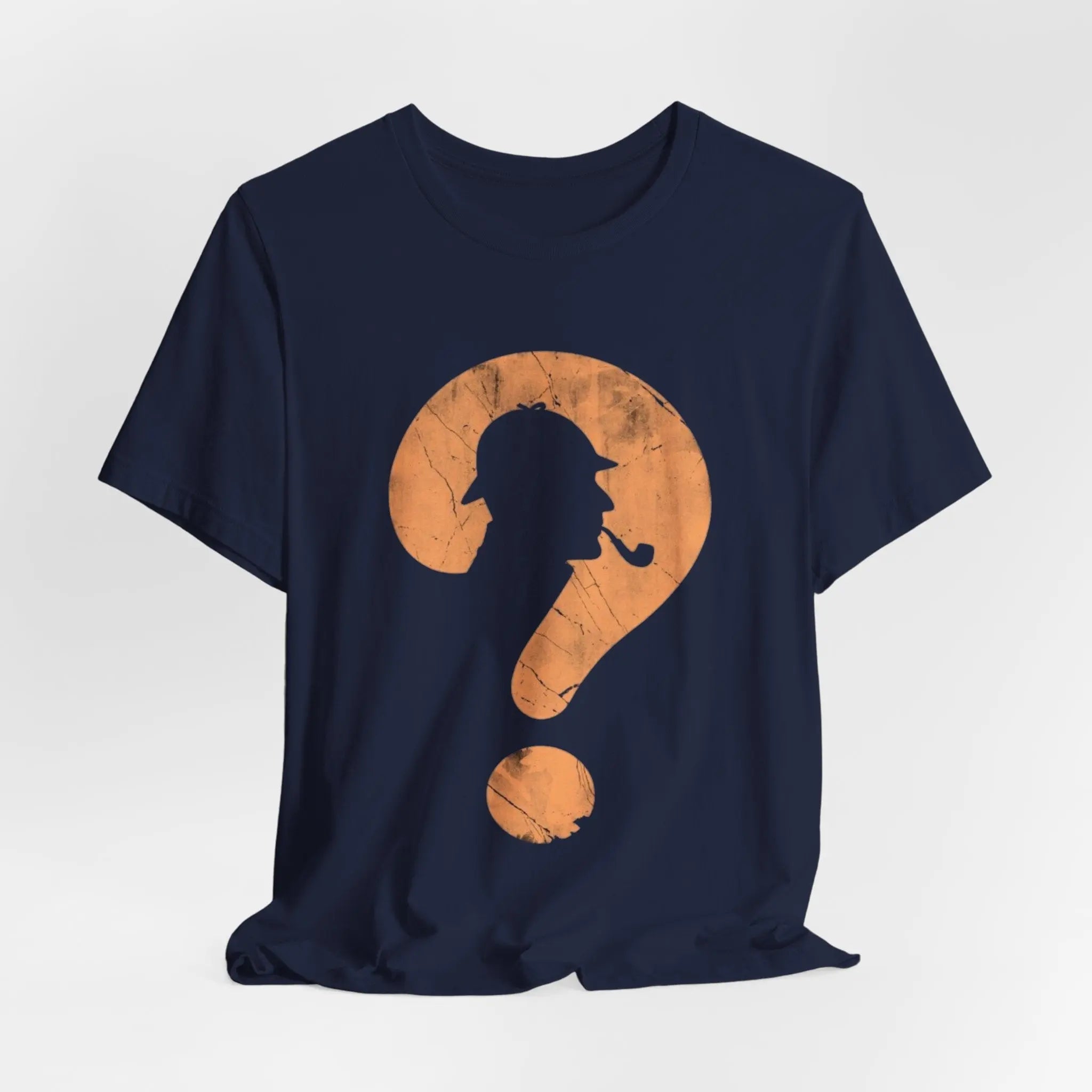 Sherlock - Style T-Shirt – Fragezeichen mit Detektiv - Silhouette | Unisex Retro Shirt - ElmunoT-Shirt