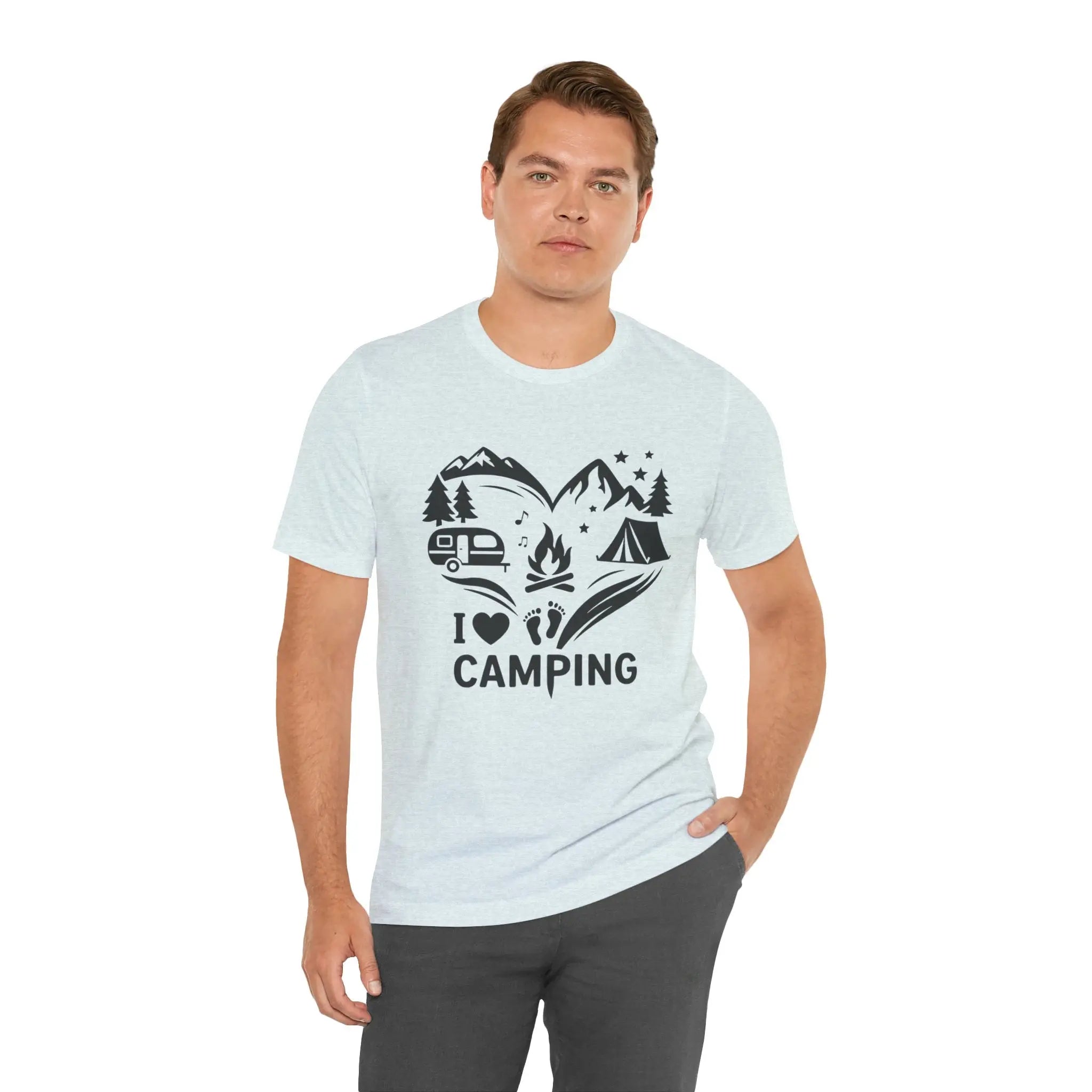 I Love Camping T-Shirt – Unisex Outdoor Shirt mit Lagerfeuer & Natur Motiv - ElmunoT-Shirt