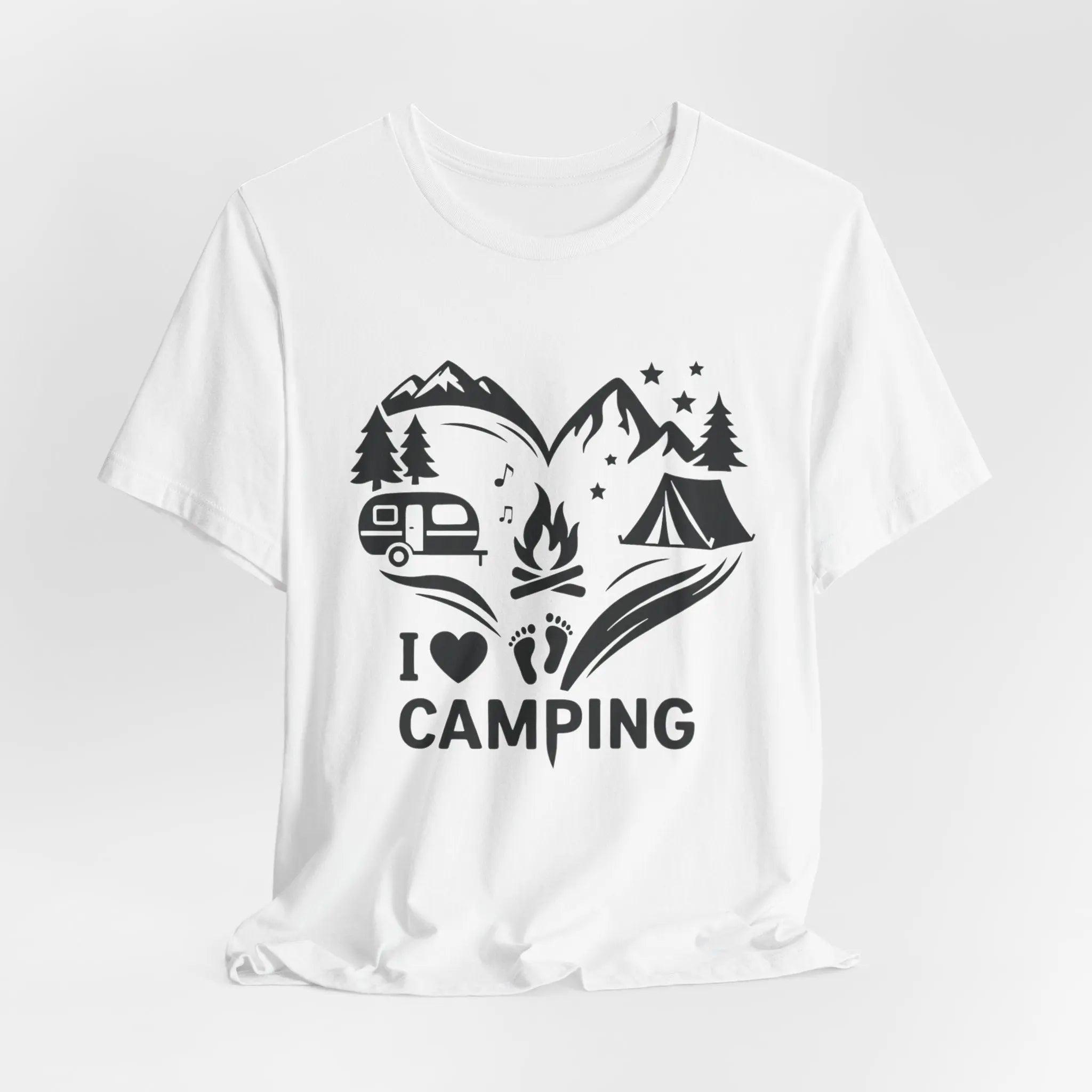 I Love Camping T-Shirt – Unisex Outdoor Shirt mit Lagerfeuer & Natur Motiv - ElmunoT-Shirt