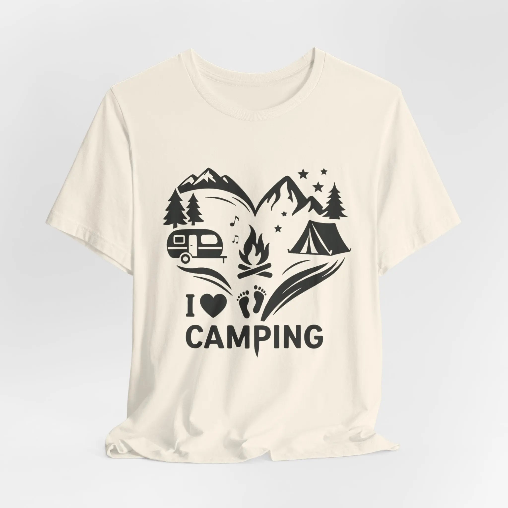 I Love Camping T-Shirt – Unisex Outdoor Shirt mit Lagerfeuer & Natur Motiv - ElmunoT-Shirt