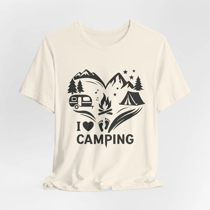 I Love Camping T-Shirt – Unisex Outdoor Shirt mit Lagerfeuer & Natur Motiv - ElmunoT-Shirt
