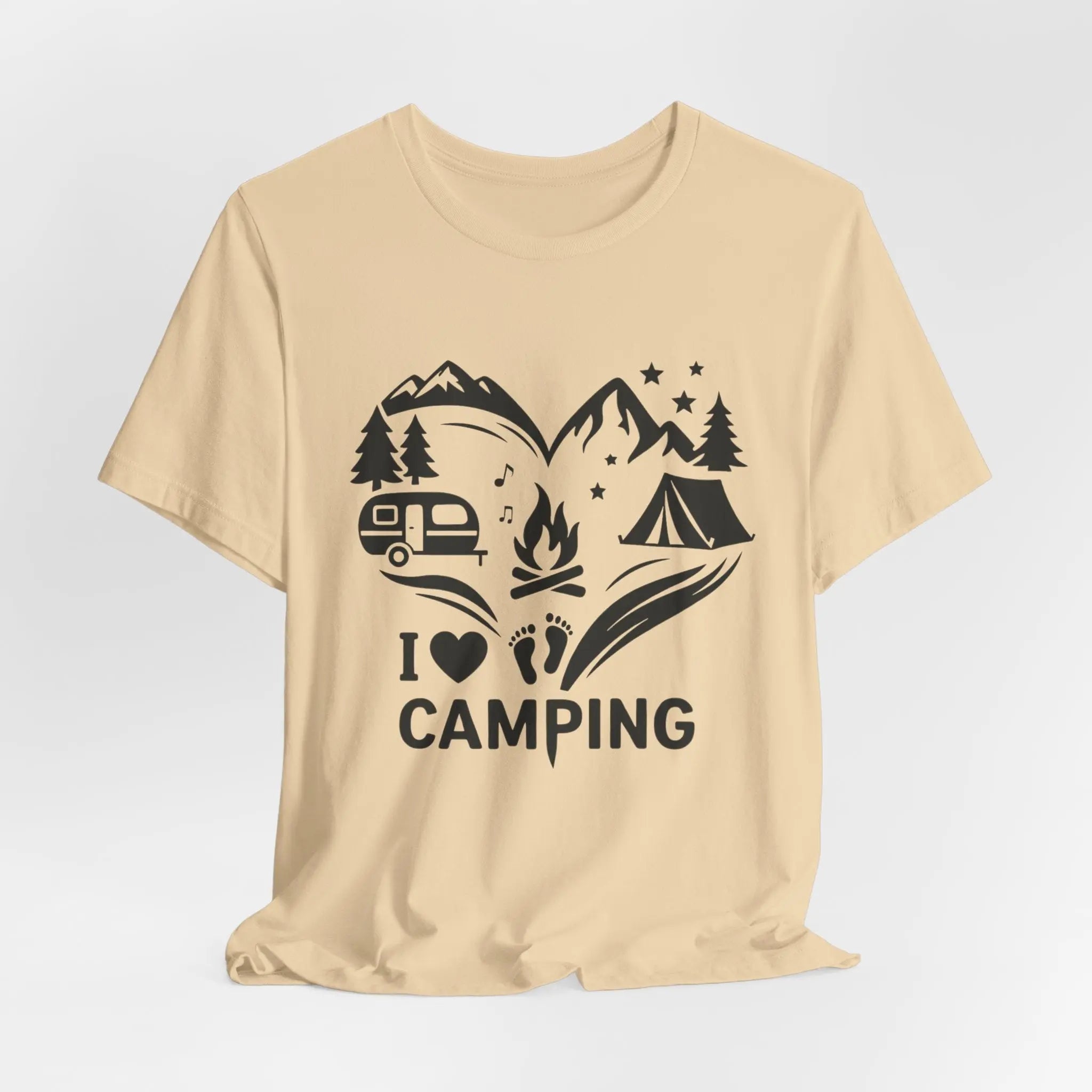 I Love Camping T-Shirt – Unisex Outdoor Shirt mit Lagerfeuer & Natur Motiv - ElmunoT-Shirt