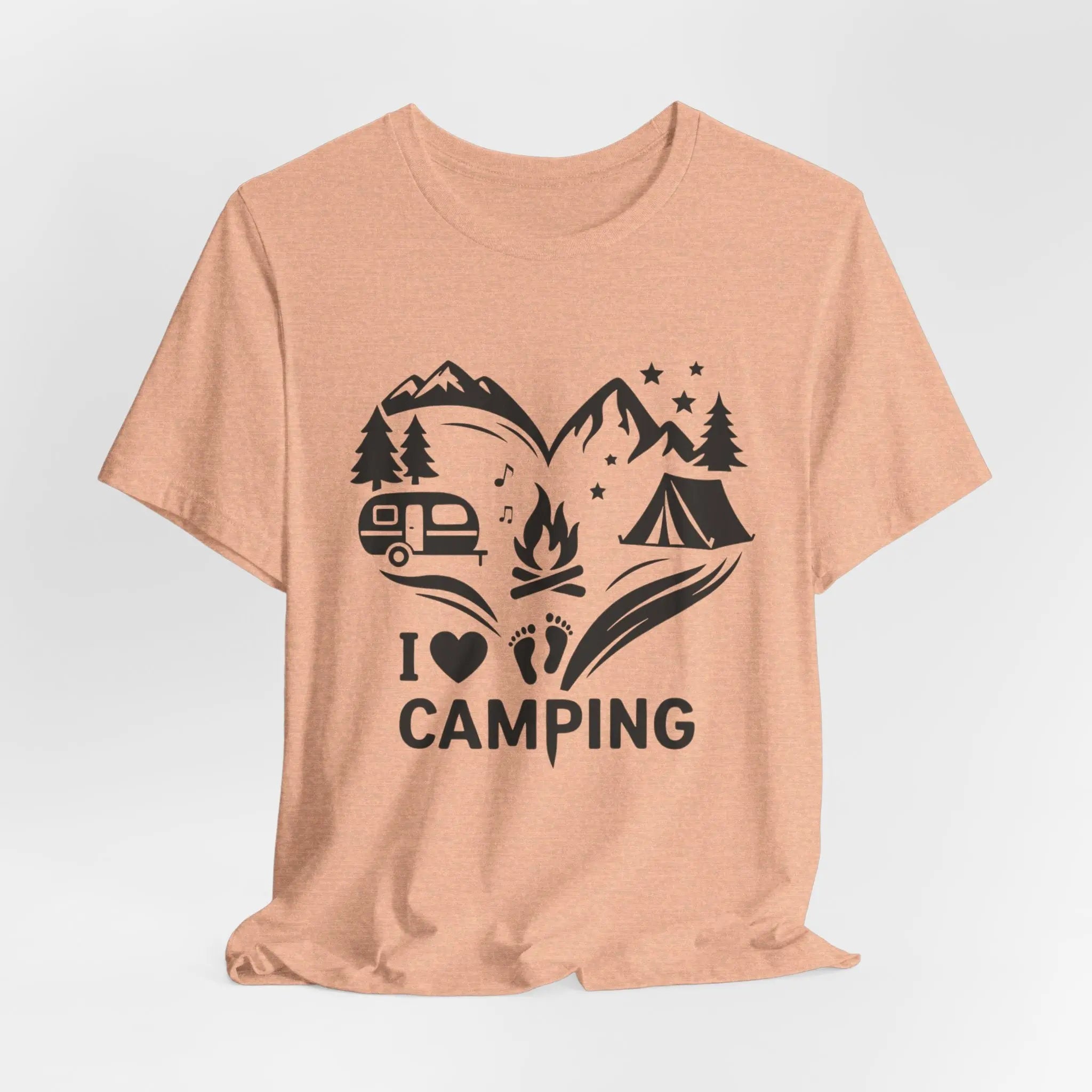 I Love Camping T-Shirt – Unisex Outdoor Shirt mit Lagerfeuer & Natur Motiv - ElmunoT-Shirt