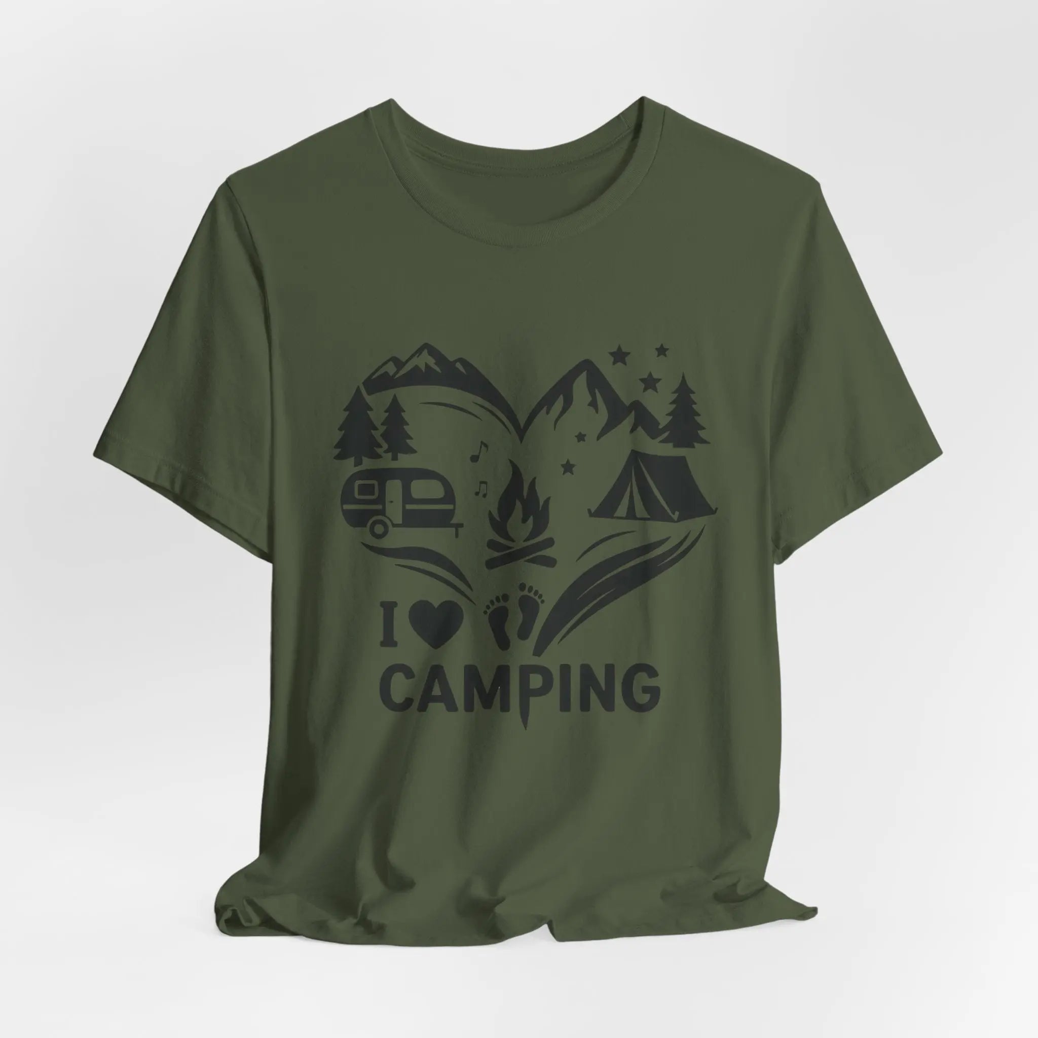 I Love Camping T-Shirt – Unisex Outdoor Shirt mit Lagerfeuer & Natur Motiv - ElmunoT-Shirt