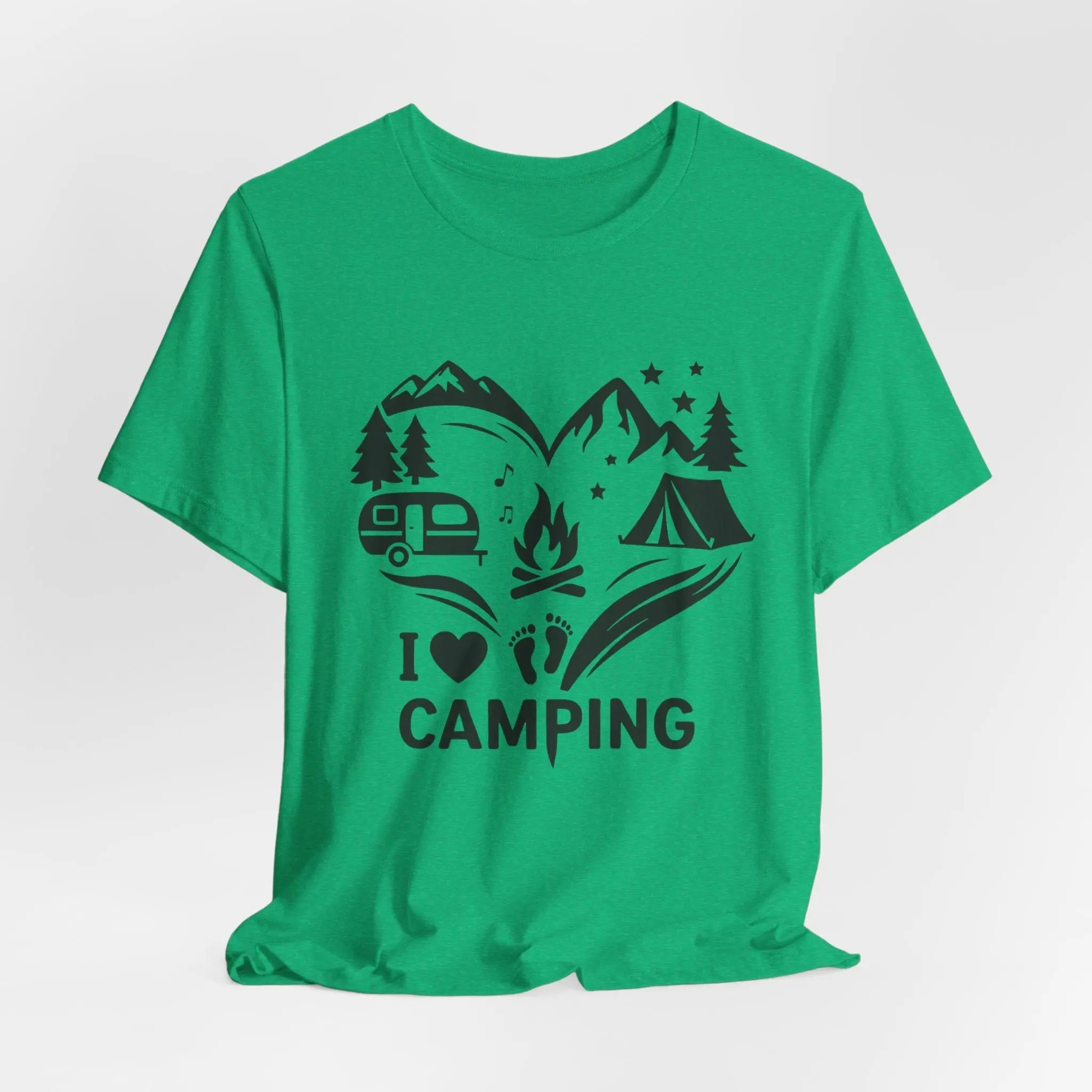 I Love Camping T-Shirt – Unisex Outdoor Shirt mit Lagerfeuer & Natur Motiv - ElmunoT-Shirt