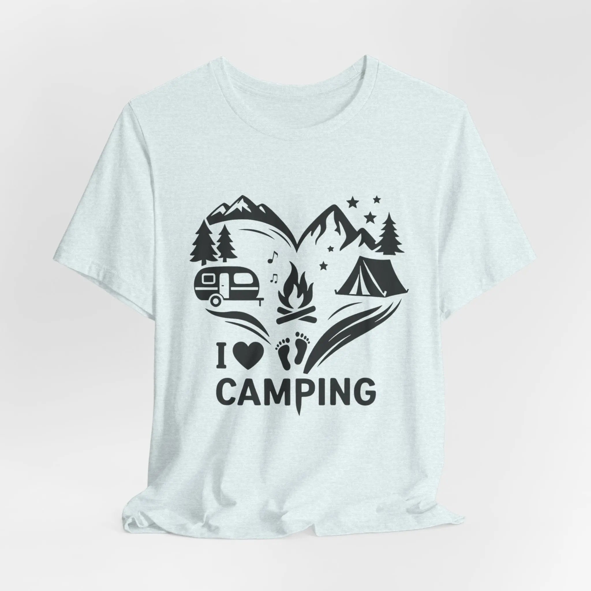 I Love Camping T-Shirt – Unisex Outdoor Shirt mit Lagerfeuer & Natur Motiv - ElmunoT-Shirt
