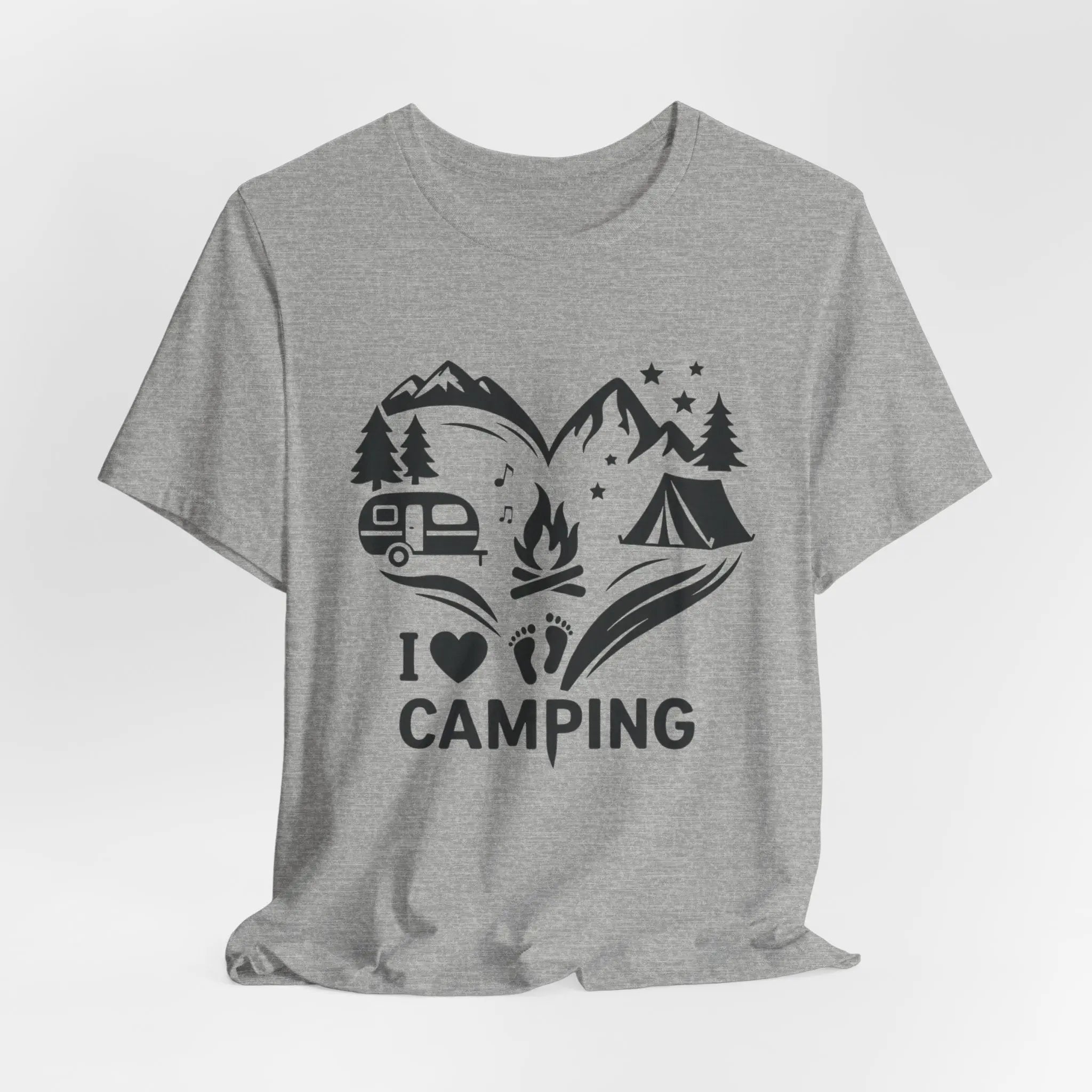 I Love Camping T-Shirt – Unisex Outdoor Shirt mit Lagerfeuer & Natur Motiv - ElmunoT-Shirt