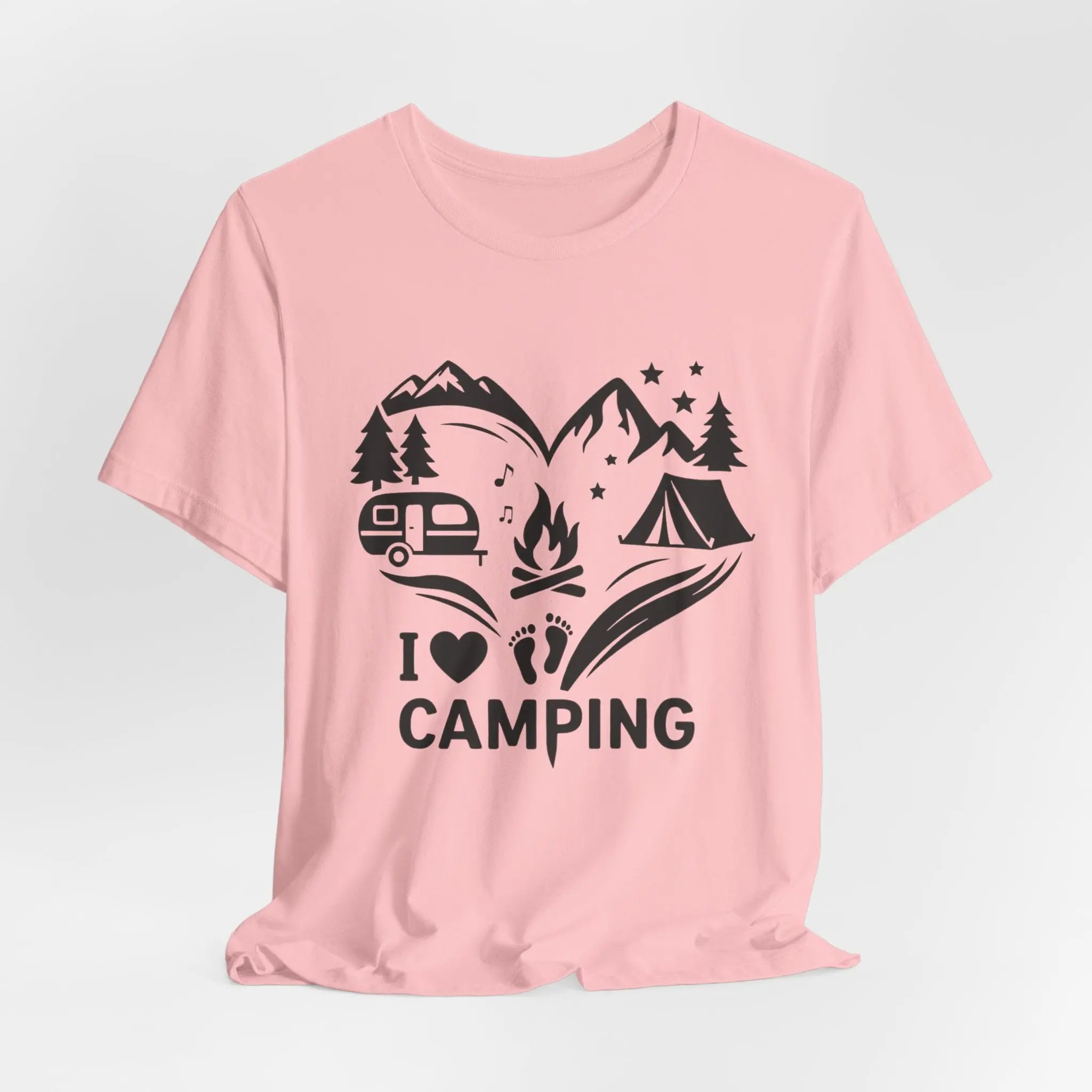 I Love Camping T-Shirt – Unisex Outdoor Shirt mit Lagerfeuer & Natur Motiv - ElmunoT-Shirt