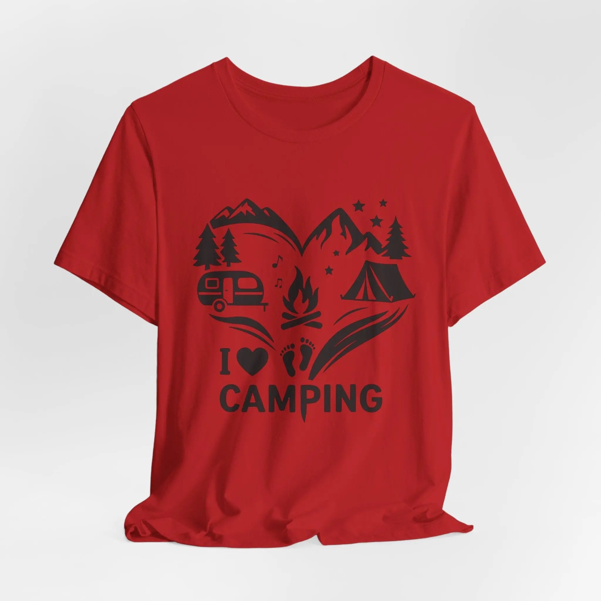 I Love Camping T-Shirt – Unisex Outdoor Shirt mit Lagerfeuer & Natur Motiv - ElmunoT-Shirt