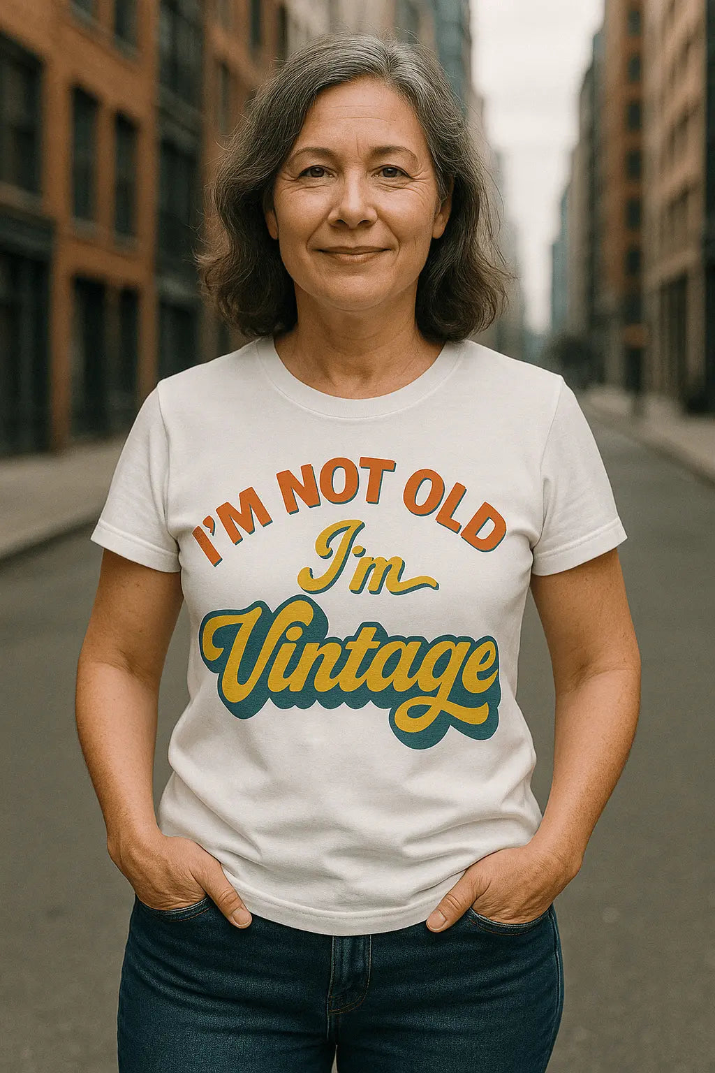 Vintage Statement T-Shirt – "I’m Not Old, I’m Vintage" – Unisex Retro Shirt aus Bio - Baumwolle - ElmunoT-Shirt