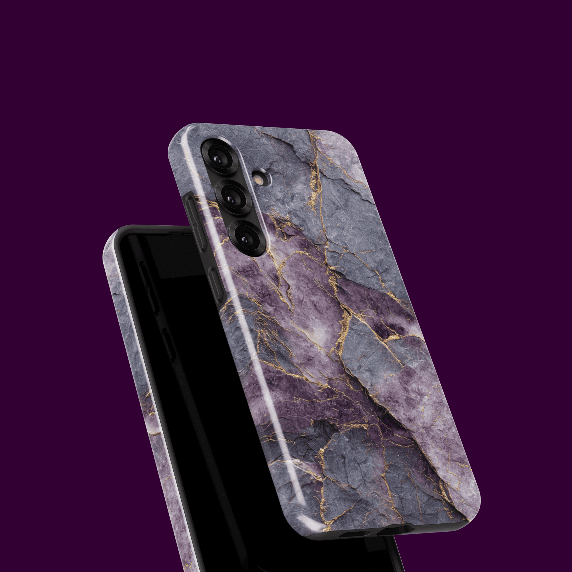 iPhone-Mockup mit „Violet Veins“ Hülle
