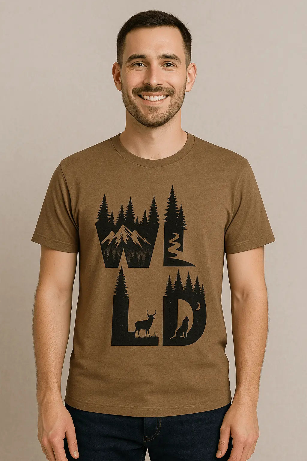 WILD Nature T-Shirt – Unisex Shirt mit Wald - & Tiermotiv | Nachhaltig & Bequem - ElmunoT-Shirt