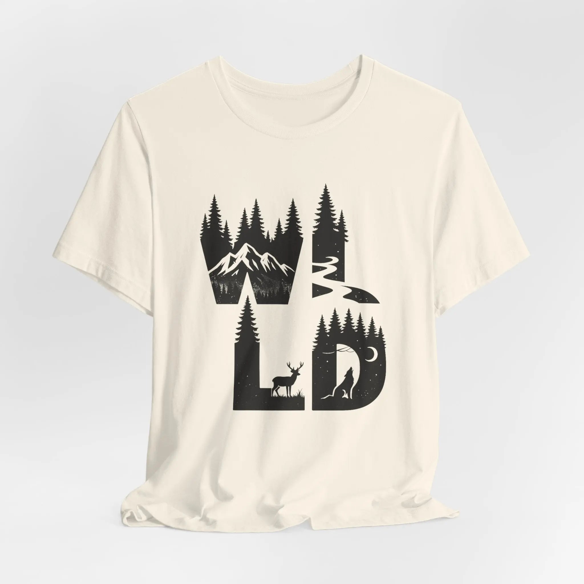 WILD Nature T-Shirt – Unisex Shirt mit Wald - & Tiermotiv | Nachhaltig & Bequem - ElmunoT-Shirt