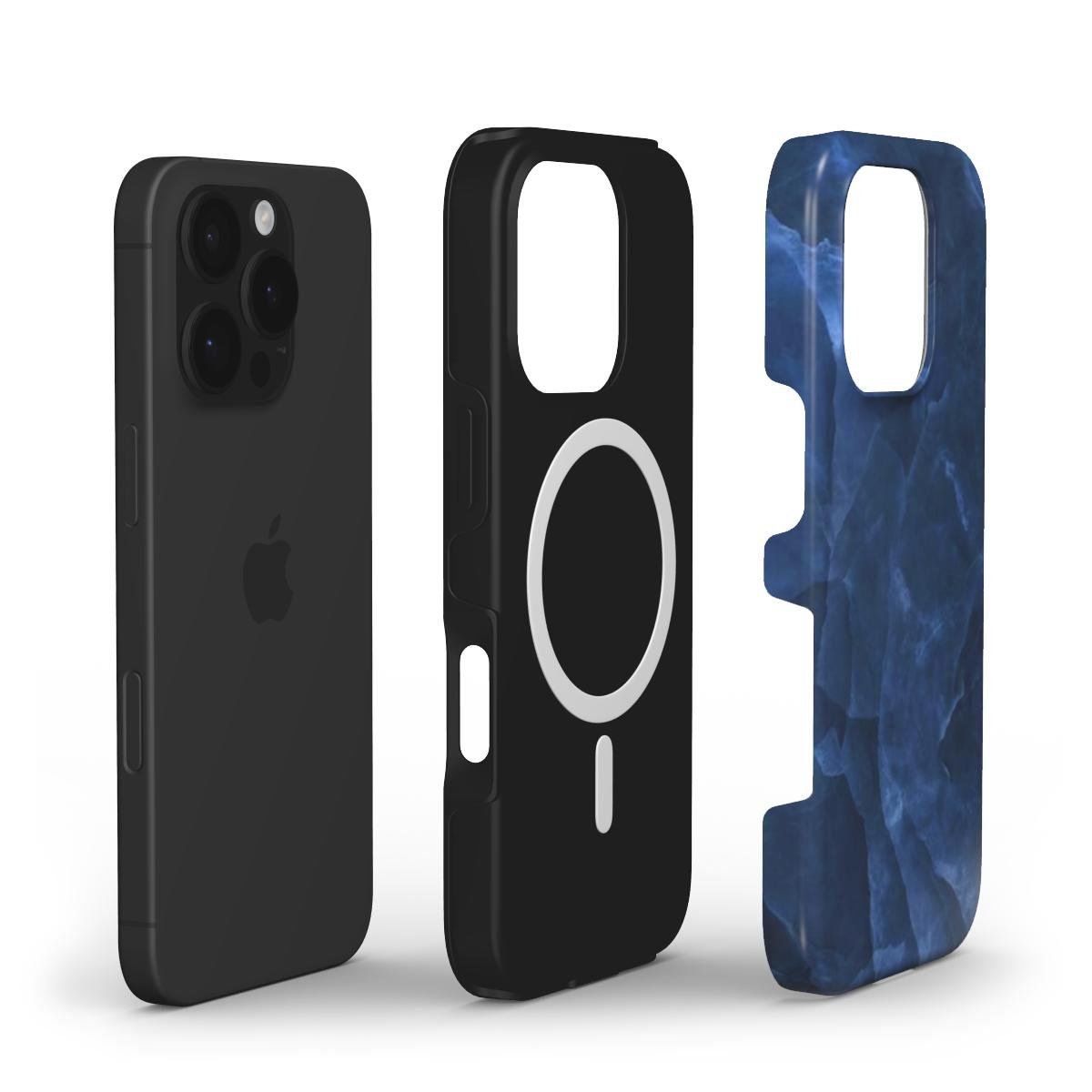 MagSafe Handyhülle – Tiefblaues Marmor - Design - ElmunoTech Accessories