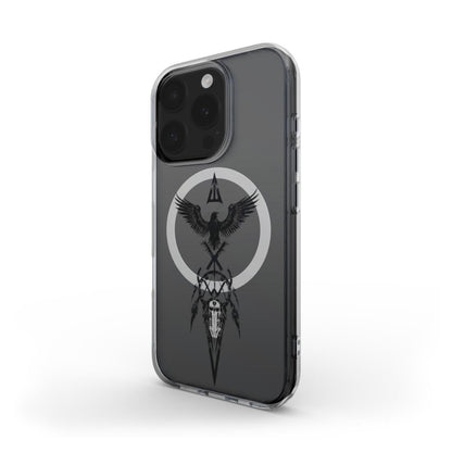 MagSafe Handyhülle Transparent – Tribal Rabe mit Symbolring - ElmunoTech Accessories