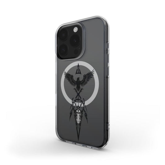 MagSafe Handyhülle Transparent – Tribal Rabe mit Symbolring - ElmunoTech Accessories