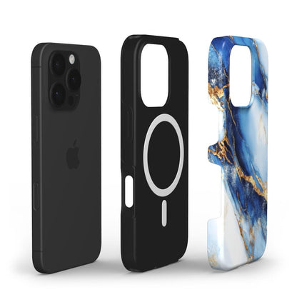 MagSafe Marmor Handyhülle – Blauer Onyx mit Goldadern - ElmunoTech Accessories