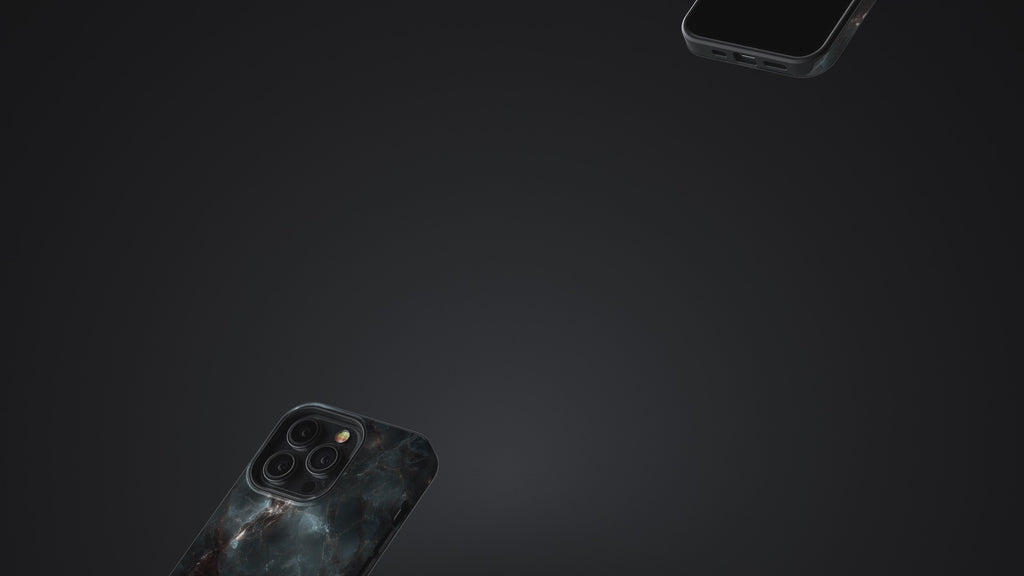 Stoßfeste Marmor-Design Handyhülle – „Midnight Surge“