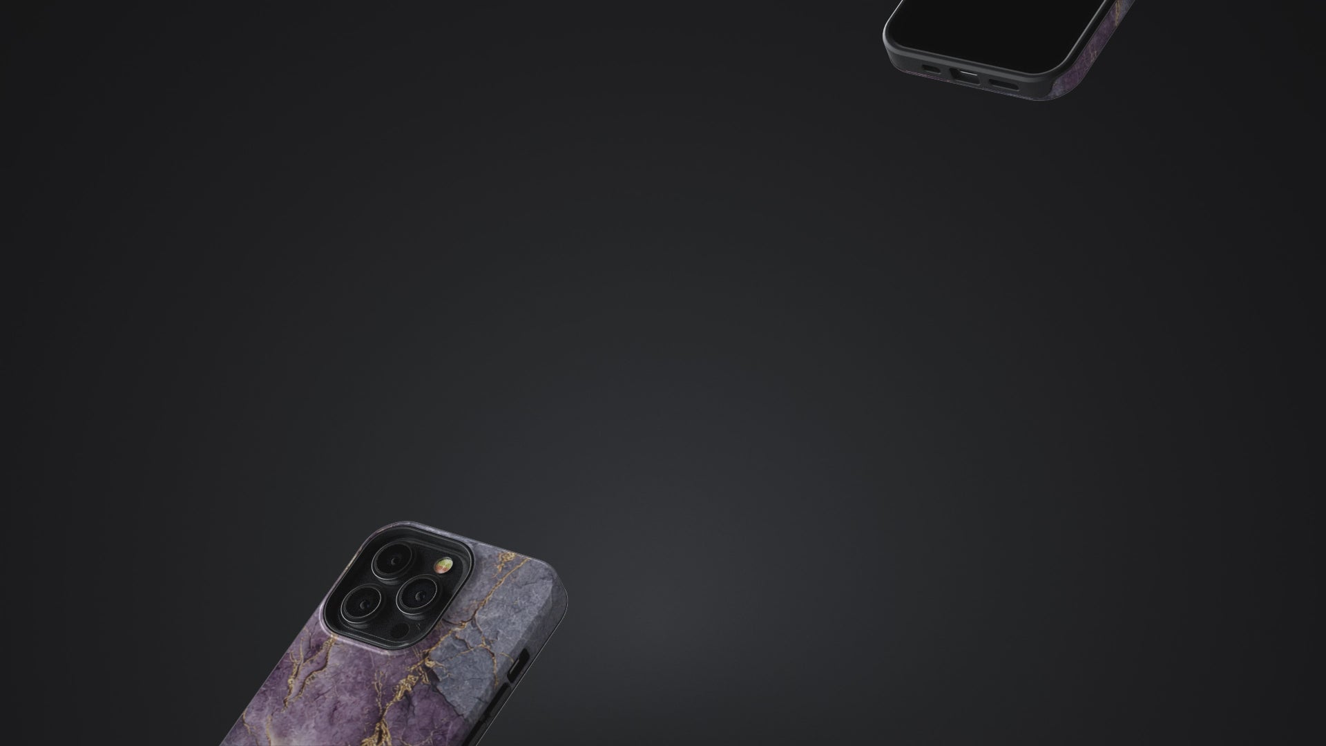 Stoßfeste Marmor-Design Handyhülle – „Violet Veins“