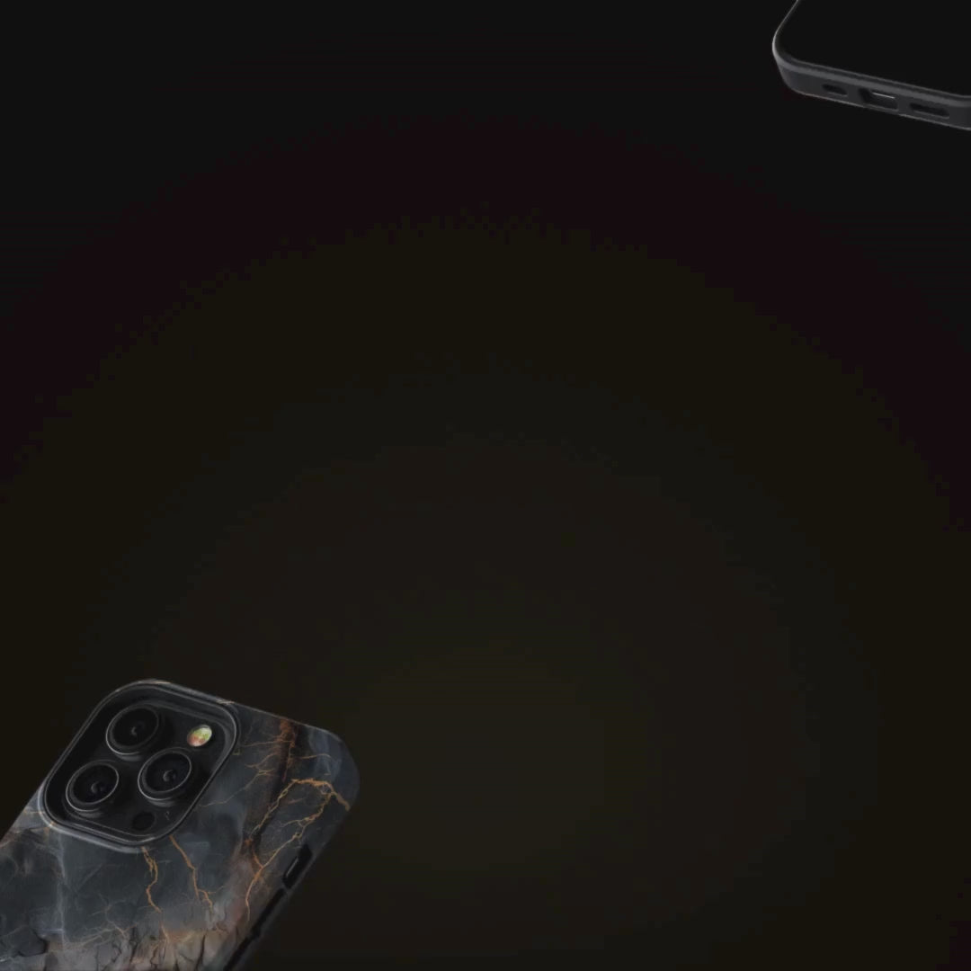 Stoßfeste Marmor-Design Handyhülle – „Obsidian Veins“