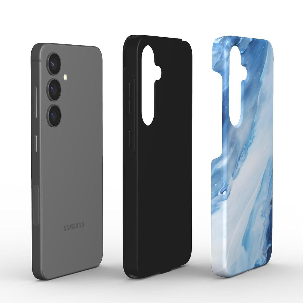 Stoßfeste Handyhülle – Abstraktes Blaues Wellen - Design - ElmunoTech Accessories