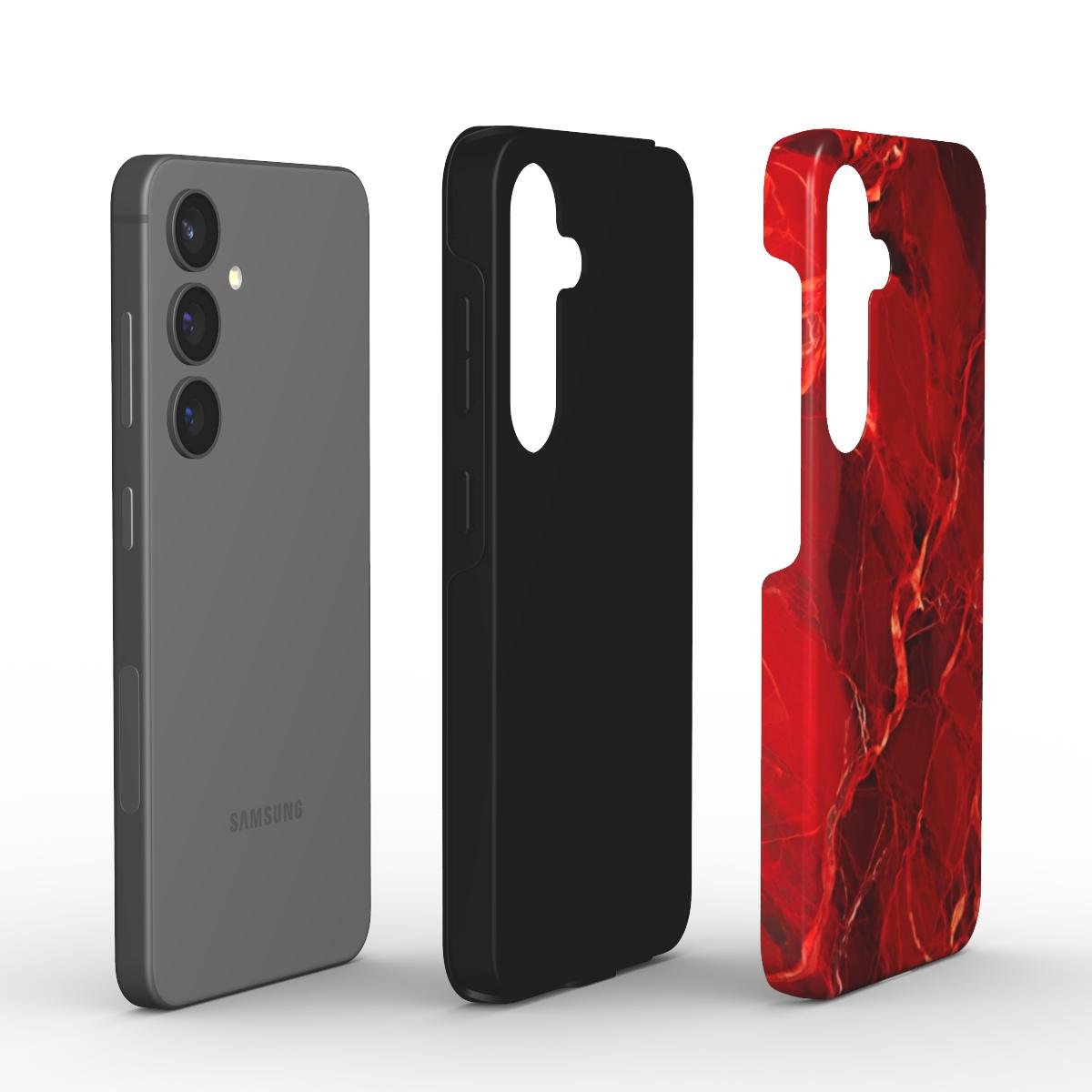 Stoßfeste Handyhülle – Rotes Marmor Design - ElmunoTech Accessories