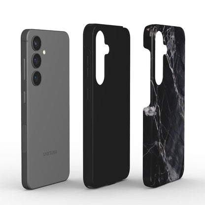 Stoßfeste Handyhülle – Schwarzes Marmor Design - ElmunoTech Accessories