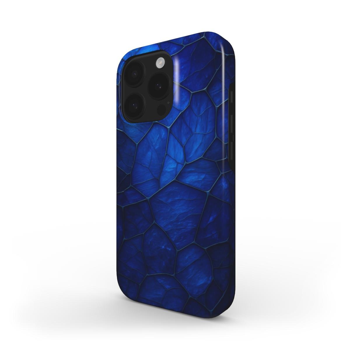 Stoßfeste Handyhülle – Tiefblaues Zellmuster mit Kristalloptik - ElmunoTech Accessories