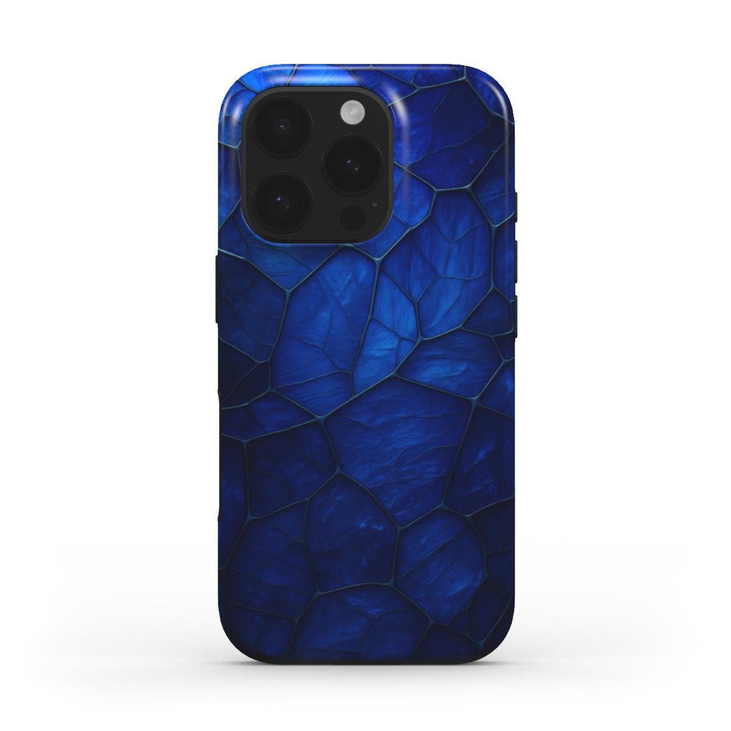 Stoßfeste Handyhülle – Tiefblaues Zellmuster mit Kristalloptik - ElmunoTech Accessories