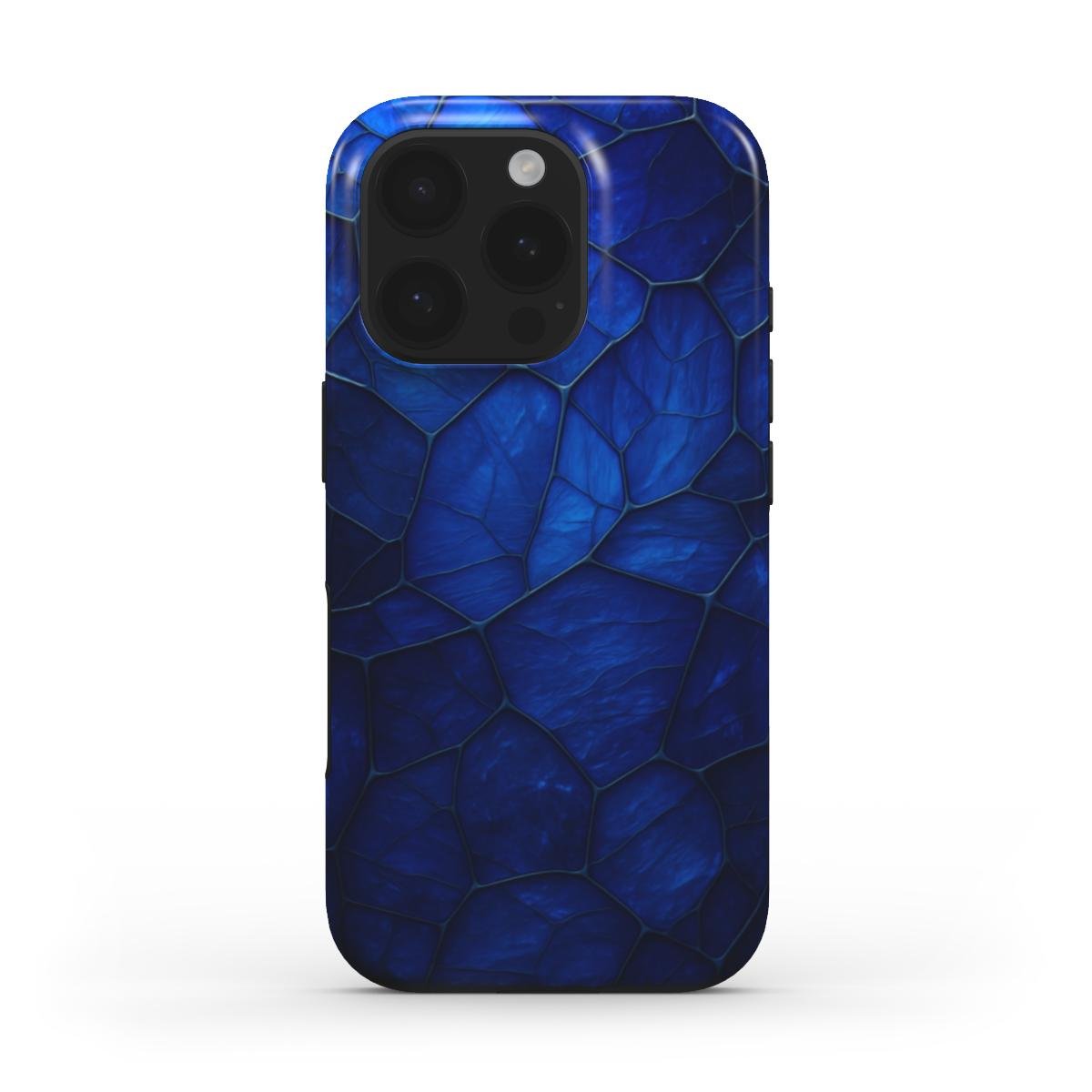 Stoßfeste Handyhülle – Tiefblaues Zellmuster mit Kristalloptik - ElmunoTech Accessories