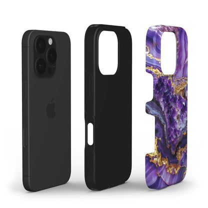 Stoßfeste Marmor Handyhülle – Amethyst Lila & Gold - ElmunoTech Accessories