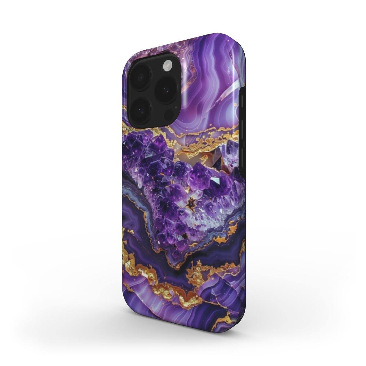 Stoßfeste Marmor Handyhülle – Amethyst Lila & Gold - ElmunoTech Accessories