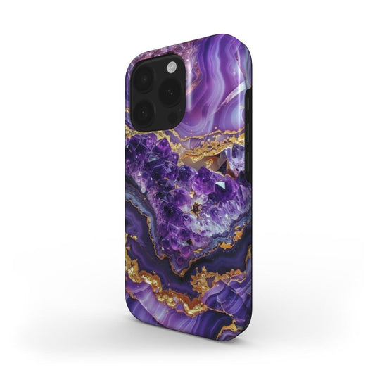 Stoßfeste Marmor Handyhülle – Amethyst Lila & Gold - ElmunoTech Accessories