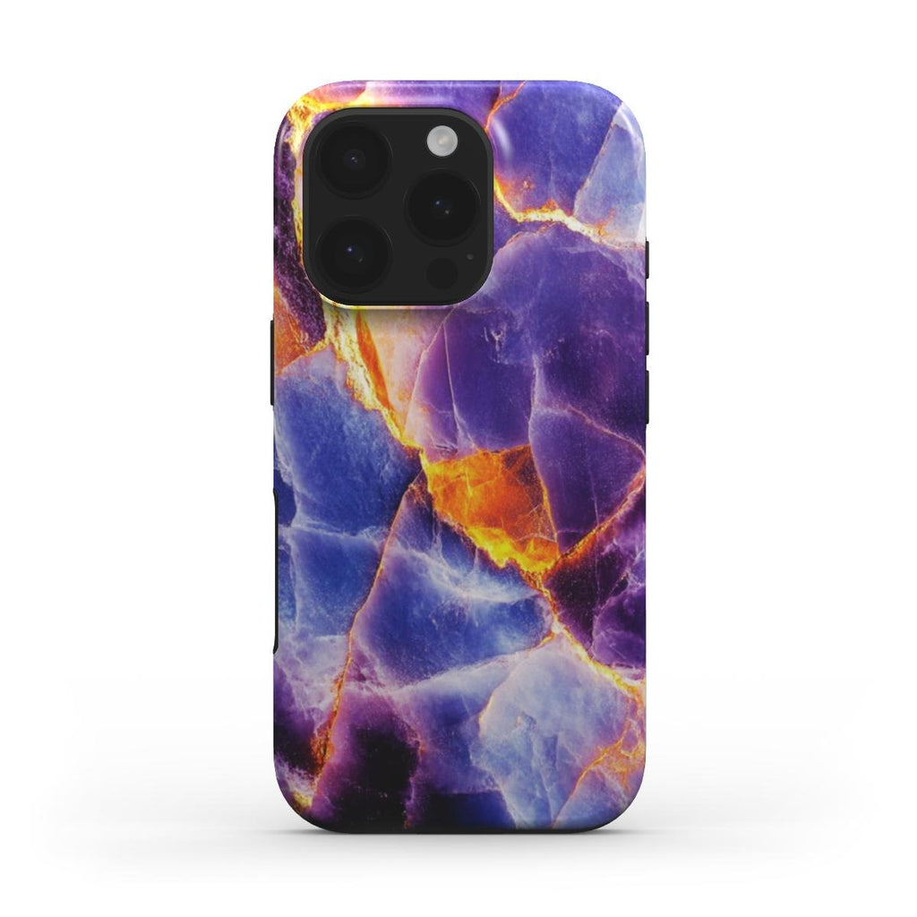 Stoßfeste Marmor Handyhülle – Blau & Violett mit Goldadern - ElmunoTech Accessories