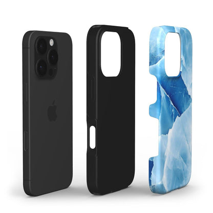 Stoßfeste Marmor Handyhülle – Eisblau & Weiß mit Kristallstruktur - ElmunoTech Accessories