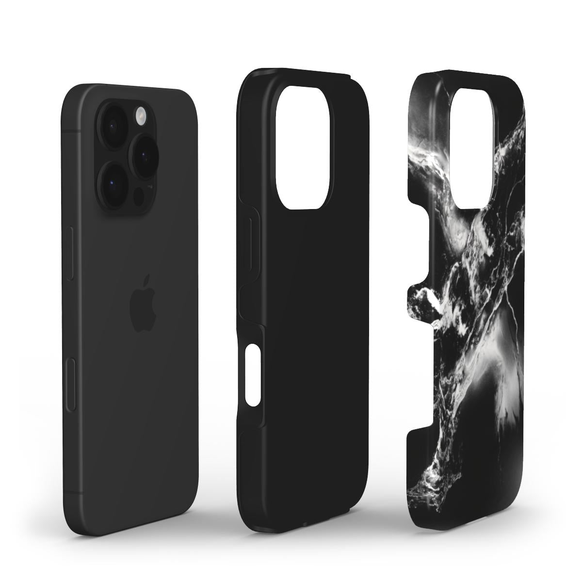 Stoßfeste Marmor Handyhülle – Schwarz & Weiß - ElmunoTech Accessories
