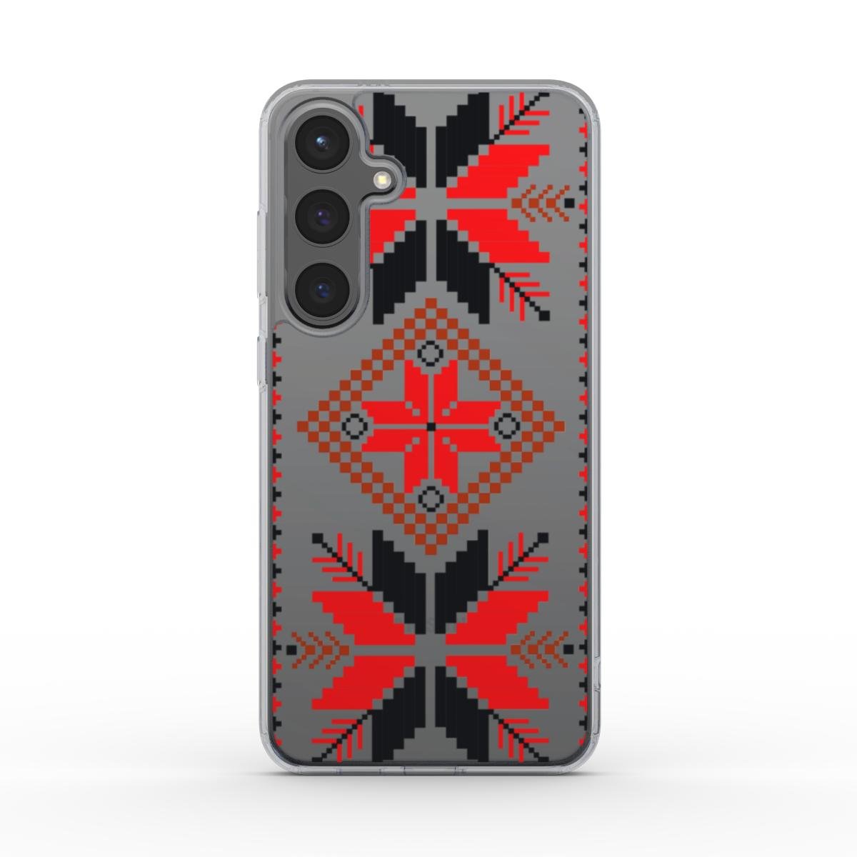 transparente handyhülle mit pixelmuster rückseite